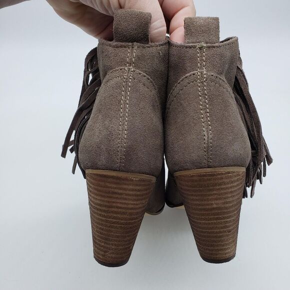 Steve Madden Boots Womens Size 9.5M Brown Suede Fringe Ankle Block Heel Western - Picture 7 of 13
